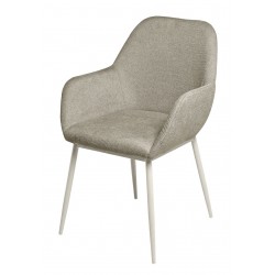 SILLA TAPIZADA EN POLIÉSTER Y NYLON CON PATAS BEIGE ISABELLA PARA COMEDOR ESTILO MINIMALISTA
