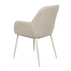 SILLA TAPIZADA EN POLIÉSTER Y NYLON CON PATAS BEIGE ISABELLA PARA COMEDOR ESTILO MINIMALISTA
