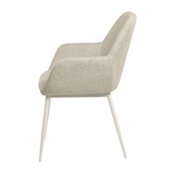 SILLA TAPIZADA EN POLIÉSTER Y NYLON CON PATAS BEIGE ISABELLA PARA COMEDOR ESTILO MINIMALISTA