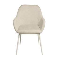 SILLA TAPIZADA EN POLIÉSTER Y NYLON CON PATAS BEIGE ISABELLA PARA COMEDOR ESTILO MINIMALISTA