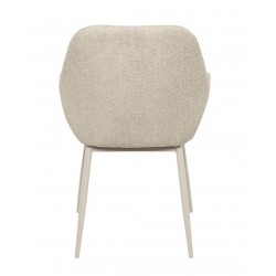 SILLA TAPIZADA EN POLIÉSTER Y NYLON CON PATAS BEIGE ISABELLA PARA COMEDOR ESTILO MINIMALISTA