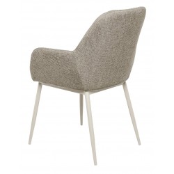 SILLA TAPIZADA EN POLIÉSTER Y NYLON CON PATAS BEIGE ISABELLA PARA COMEDOR ESTILO MINIMALISTA