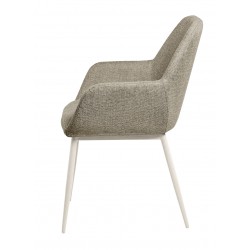 SILLA TAPIZADA EN POLIÉSTER Y NYLON CON PATAS BEIGE ISABELLA PARA COMEDOR ESTILO MINIMALISTA