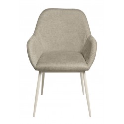 SILLA TAPIZADA EN POLIÉSTER Y NYLON CON PATAS BEIGE ISABELLA PARA COMEDOR ESTILO MINIMALISTA