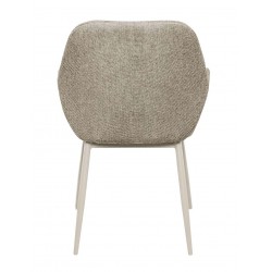 SILLA TAPIZADA EN POLIÉSTER Y NYLON CON PATAS BEIGE ISABELLA PARA COMEDOR ESTILO MINIMALISTA