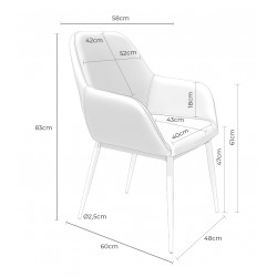 SILLA TAPIZADA EN POLIÉSTER Y NYLON CON PATAS BEIGE ISABELLA PARA COMEDOR ESTILO MINIMALISTA