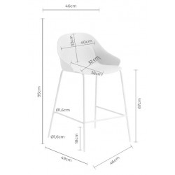 TABURETE ALTO DE POLIPROPILENO TOBY PARA COCINA ESTILO CONTEMPORÁNEO