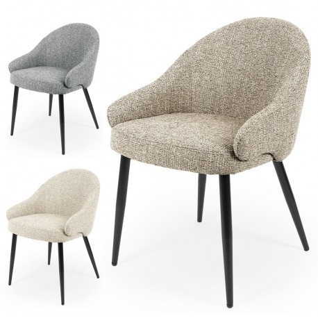 SILLA TAPIZADA EN POLIÉSTER MIRA CON BRAZOS PARA COMEDOR ESTILO MODERNO
