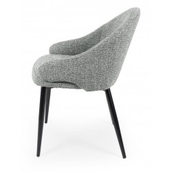 SILLA TAPIZADA EN POLIÉSTER MIRA CON BRAZOS PARA COMEDOR ESTILO MODERNO