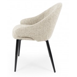 SILLA TAPIZADA EN POLIÉSTER MIRA CON BRAZOS PARA COMEDOR ESTILO MODERNO