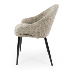 SILLA TAPIZADA EN POLIÉSTER MIRA CON BRAZOS PARA COMEDOR ESTILO MODERNO