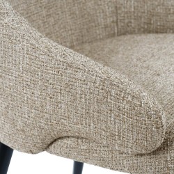 SILLA TAPIZADA EN POLIÉSTER MIRA CON BRAZOS PARA COMEDOR ESTILO MODERNO
