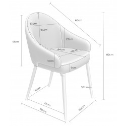 SILLA TAPIZADA EN POLIÉSTER MIRA CON BRAZOS PARA COMEDOR ESTILO MODERNO
