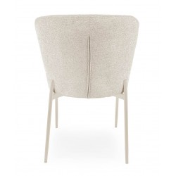SILLA TAPIZADA EN POLIÉSTER ANTIMANCHAS CON PATAS BEIGE ZOEY PARA COMEDOR ESTILO MODERNO