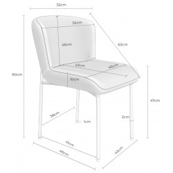 SILLA TAPIZADA EN POLIÉSTER ANTIMANCHAS CON PATAS BEIGE ZOEY PARA COMEDOR ESTILO MODERNO