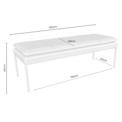 BANQUETA TAPIZADA TURIN CON PATAS DE METAL