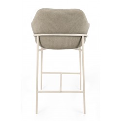 TABURETE DE TEJIDO ANTIMANCHAS THOMAS CON PATAS BEIGE PARA BARRA O COCINA DE ESTILO CONTEMPORÁNEO