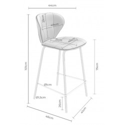 TABUREETE ALTO DE POLIPIEL WILLIAM PARA BARRA ESTILO INDUSTRIAL