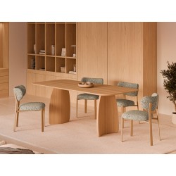 MESA DE COMEDOR DE MADERA KIMBERLY PARA COMEDOR ESTILO CONTEMPORÁNEO