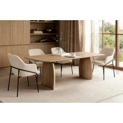 MESA DE COMEDOR DE MADERA KIMBERLY PARA COMEDOR ESTILO CONTEMPORÁNEO