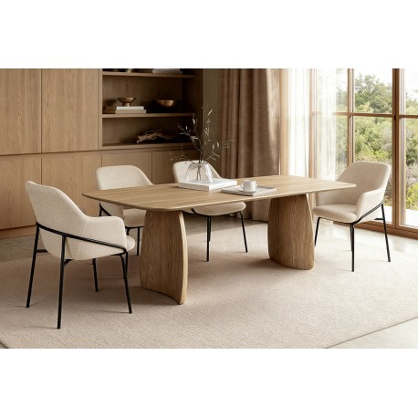 MESA DE COMEDOR DE MADERA KIMBERLY PARA COMEDOR ESTILO CONTEMPORÁNEO