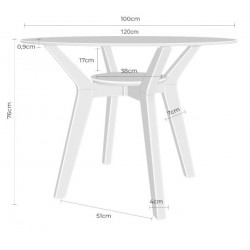 MESA REDONDA SABRINE DE CRISTAL TEMPLADO