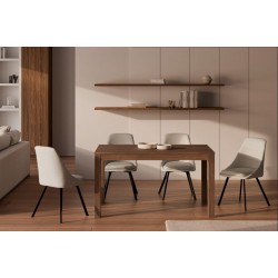 SILLA TAPIZADA EN POLIÉSTER ANTIMANCHAS TYRA PARA COMEDOR DE ESTILO MODERNO