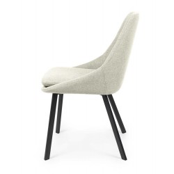 SILLA TAPIZADA EN POLIÉSTER ANTIMANCHAS TYRA PARA COMEDOR DE ESTILO MODERNO