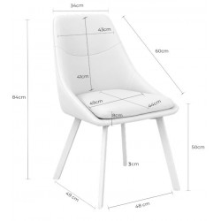 SILLA TAPIZADA EN POLIÉSTER ANTIMANCHAS TYRA PARA COMEDOR DE ESTILO MODERNO