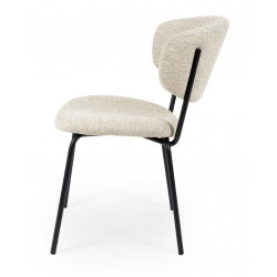 SILLA TAPIZADA EN POLIÉSTER ANTIMANCHAS VIGGA PARA COMEDOR DE ESTILO CONTEMPORÁNEO