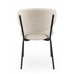 SILLA TAPIZADA EN POLIÉSTER ANTIMANCHAS VIGGA PARA COMEDOR DE ESTILO CONTEMPORÁNEO