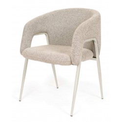 SILLA TAPIZADA ANNELI CON PATAS COLOR BEIGE PARA COMEDOR DE ESTILO CONTEMPORÁNEO
