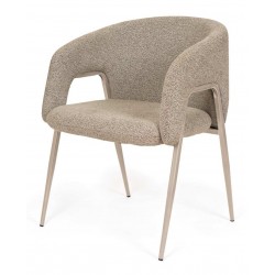 SILLA TAPIZADA ANNELI CON PATAS COLOR BEIGE PARA COMEDOR DE ESTILO CONTEMPORÁNEO