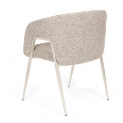 SILLA TAPIZADA ANNELI CON PATAS COLOR BEIGE PARA COMEDOR DE ESTILO CONTEMPORÁNEO