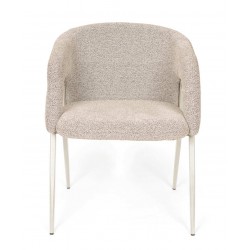 SILLA TAPIZADA ANNELI CON PATAS COLOR BEIGE PARA COMEDOR DE ESTILO CONTEMPORÁNEO