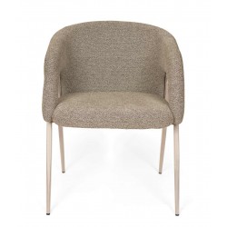 SILLA TAPIZADA ANNELI CON PATAS COLOR BEIGE PARA COMEDOR DE ESTILO CONTEMPORÁNEO