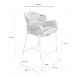 TABURETE TAPIZADO ANDER PARA ISLA DE COCINA DE ESTILO MODERNO