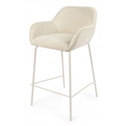 TABURETE TAPIZADO ANTIMANCHAS CON PATAS BEIGE JACOB PARA ISLA DE COCINA DE ESTILO MODERNO