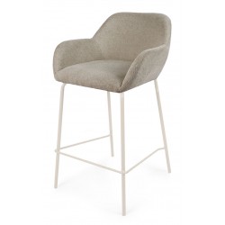 TABURETE TAPIZADO ANTIMANCHAS CON PATAS BEIGE JACOB PARA ISLA DE COCINA DE ESTILO MODERNO