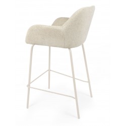 TABURETE TAPIZADO ANTIMANCHAS CON PATAS BEIGE JACOB PARA ISLA DE COCINA DE ESTILO MODERNO