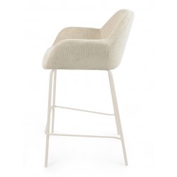TABURETE TAPIZADO ANTIMANCHAS CON PATAS BEIGE JACOB PARA ISLA DE COCINA DE ESTILO MODERNO