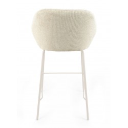 TABURETE TAPIZADO ANTIMANCHAS CON PATAS BEIGE JACOB PARA ISLA DE COCINA DE ESTILO MODERNO