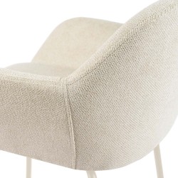 TABURETE TAPIZADO ANTIMANCHAS CON PATAS BEIGE JACOB PARA ISLA DE COCINA DE ESTILO MODERNO