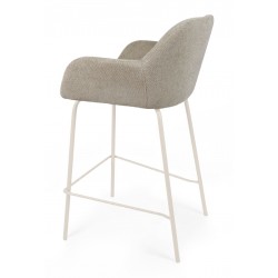 TABURETE TAPIZADO ANTIMANCHAS CON PATAS BEIGE JACOB PARA ISLA DE COCINA DE ESTILO MODERNO
