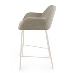 TABURETE TAPIZADO ANTIMANCHAS CON PATAS BEIGE JACOB PARA ISLA DE COCINA DE ESTILO MODERNO