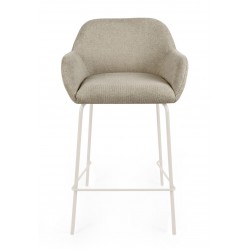 TABURETE TAPIZADO ANTIMANCHAS CON PATAS BEIGE JACOB PARA ISLA DE COCINA DE ESTILO MODERNO