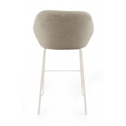 TABURETE TAPIZADO ANTIMANCHAS CON PATAS BEIGE JACOB PARA ISLA DE COCINA DE ESTILO MODERNO