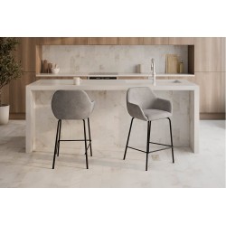 TABURETE TAPIZADO ANTIMANCHAS JACOB PARA ISLA DE COCINA DE ESTILO CONTEMPORÁNEO