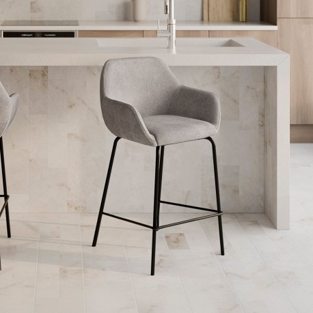 TABURETE TAPIZADO ANTIMANCHAS JACOB PARA ISLA DE COCINA DE ESTILO CONTEMPORÁNEO
