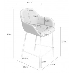 TABURETE TAPIZADO ANTIMANCHAS JACOB PARA ISLA DE COCINA DE ESTILO CONTEMPORÁNEO